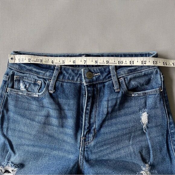 Hollister High Rise Slim Straight Distressed Denim Jeans Junior Size 3 - Picture 6 of 10